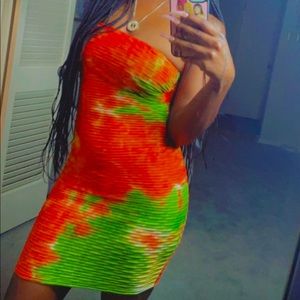 Fitted crop top bubble dress